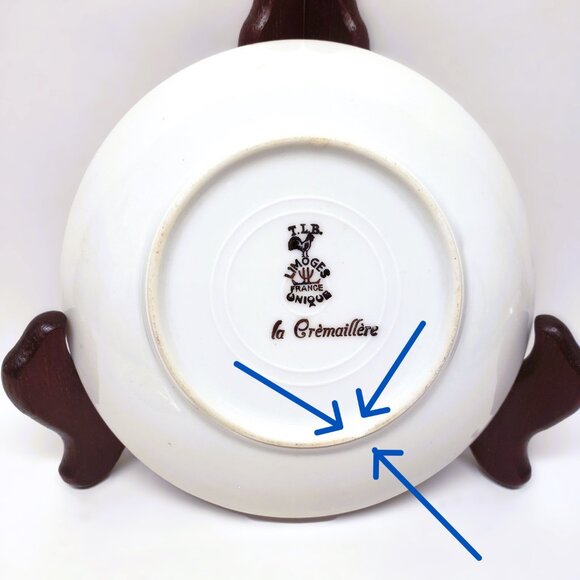 TLB Limoges Unique La Cremaillere Saucer Lot x2 Mirror 1929-1939 Set Touze Vtg - Picture 9 of 9